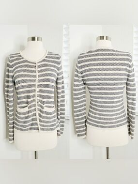 INTIMISSIMI Blue/Ivory Knit Stripe Cardigan